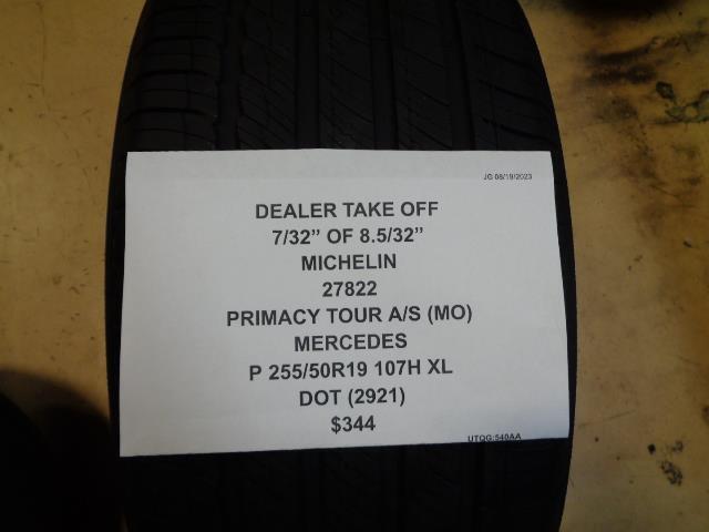 DTO 7/32" MICHELIN PRIMACY TOUR AS (MO) MERCEDES 255 50 19 107H TIRE 27822 BQ4