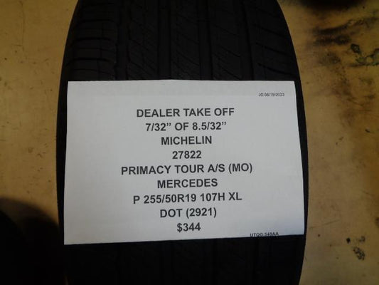 DTO 7/32" MICHELIN PRIMACY TOUR AS (MO) MERCEDES 255 50 19 107H TIRE 27822 BQ4