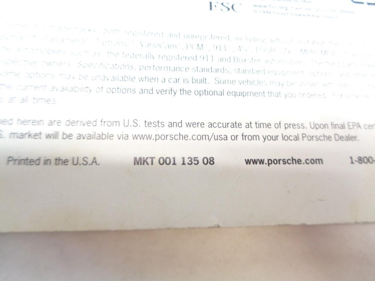USED PORSCHE PAPERBACK BROCHURE "THE NEW 911" 2008 MKT 001 135 08 R25