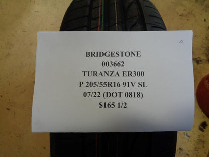 2 NEW OLD STOCK BRIDGESTONE TURANZA ER300 P 205 55 16 91V SL TIRES 003662 BQ2