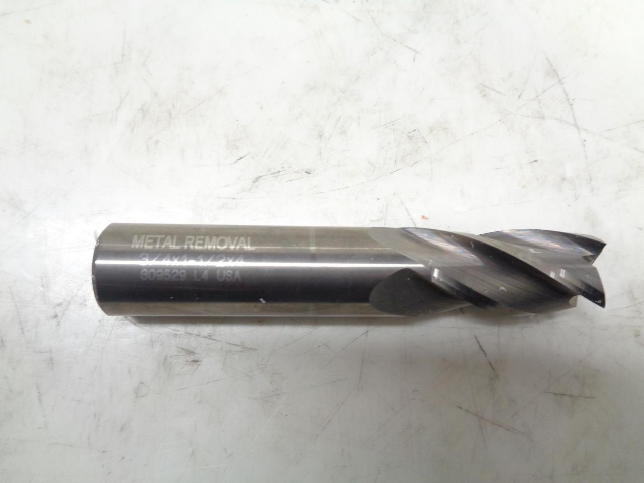NEW METAL REMOVAL 309529 CARBIDE END MILL 3/4"x1-1/2" 4 FLUTE R22T6BF