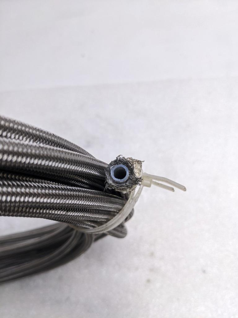 UNBRANDED BRAIDED METALLIC BRAKE HOSE 61' TEFLON LINED 5/16" OD 3/16" ID NEW R3