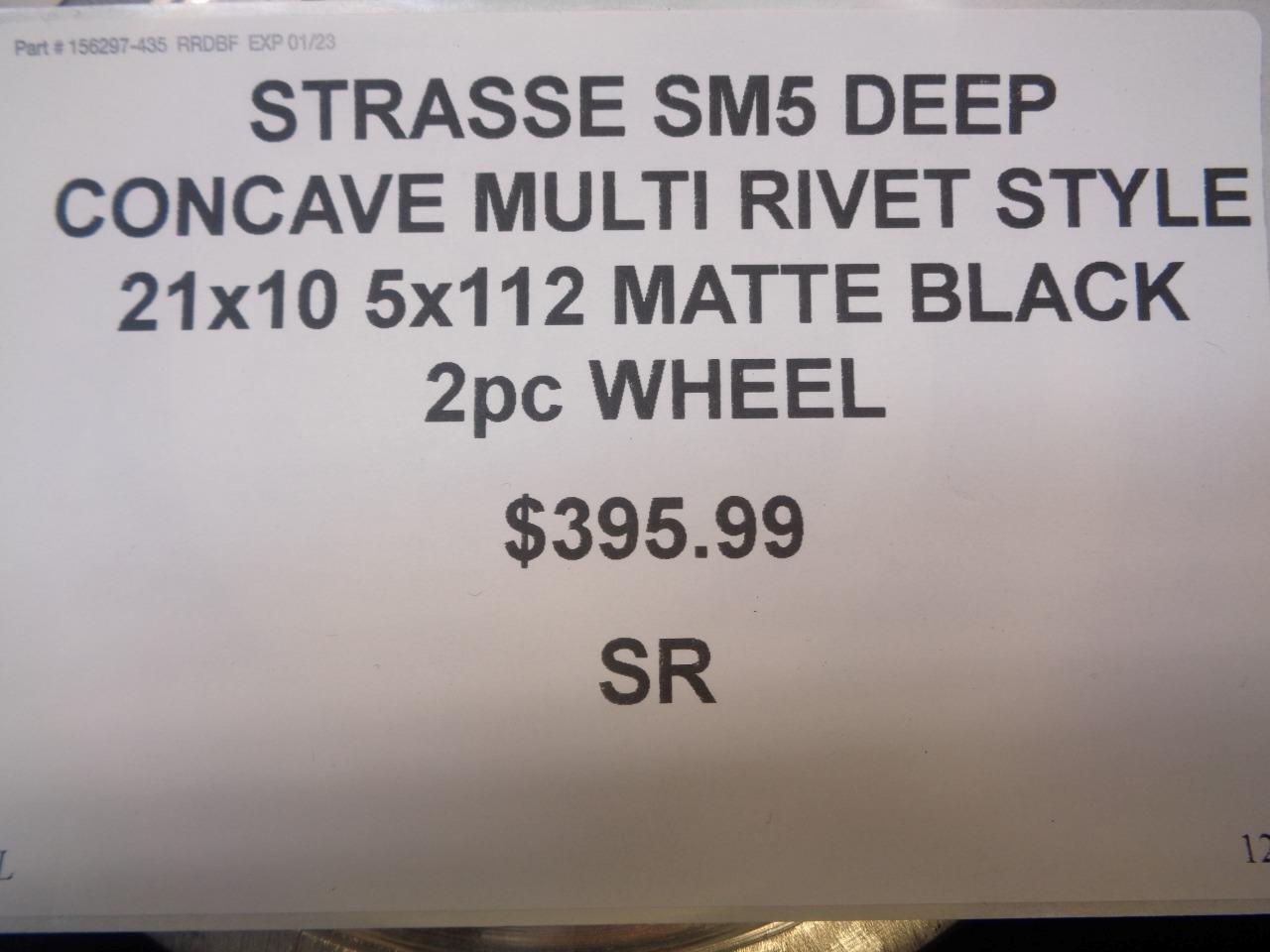 STRASSE SM5 DEEP CONCAVE MULTI RIVET STYLE 21x10 5x112 ET20 BLACK WHEEL WR