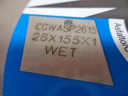 NEW NORTON CHARGER 26" x .155 WET ASPHALT CUTTING DIAMOND BLADE CGWASP2615 SP2