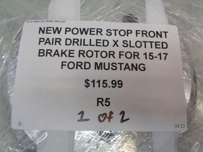 POWER STOP FRONT PAIR DRILLED & SLOTTED BRAKE ROTOR FITS 15-17 FORD MUSTANG R5