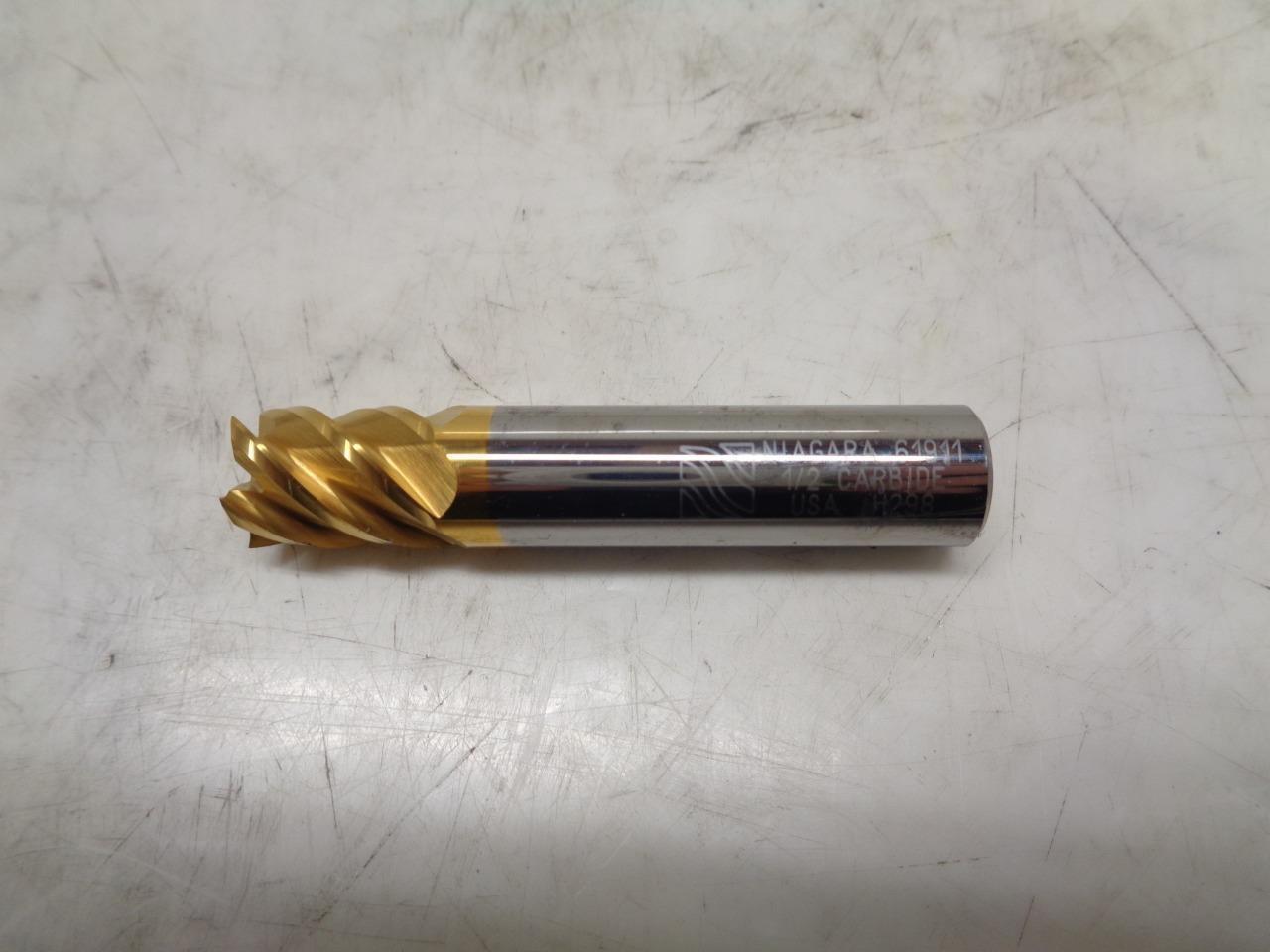 NEW NIAGARA 61911 CARBIDE END MILL 1/2"x5/8" 5 FLUTE R22T6BA