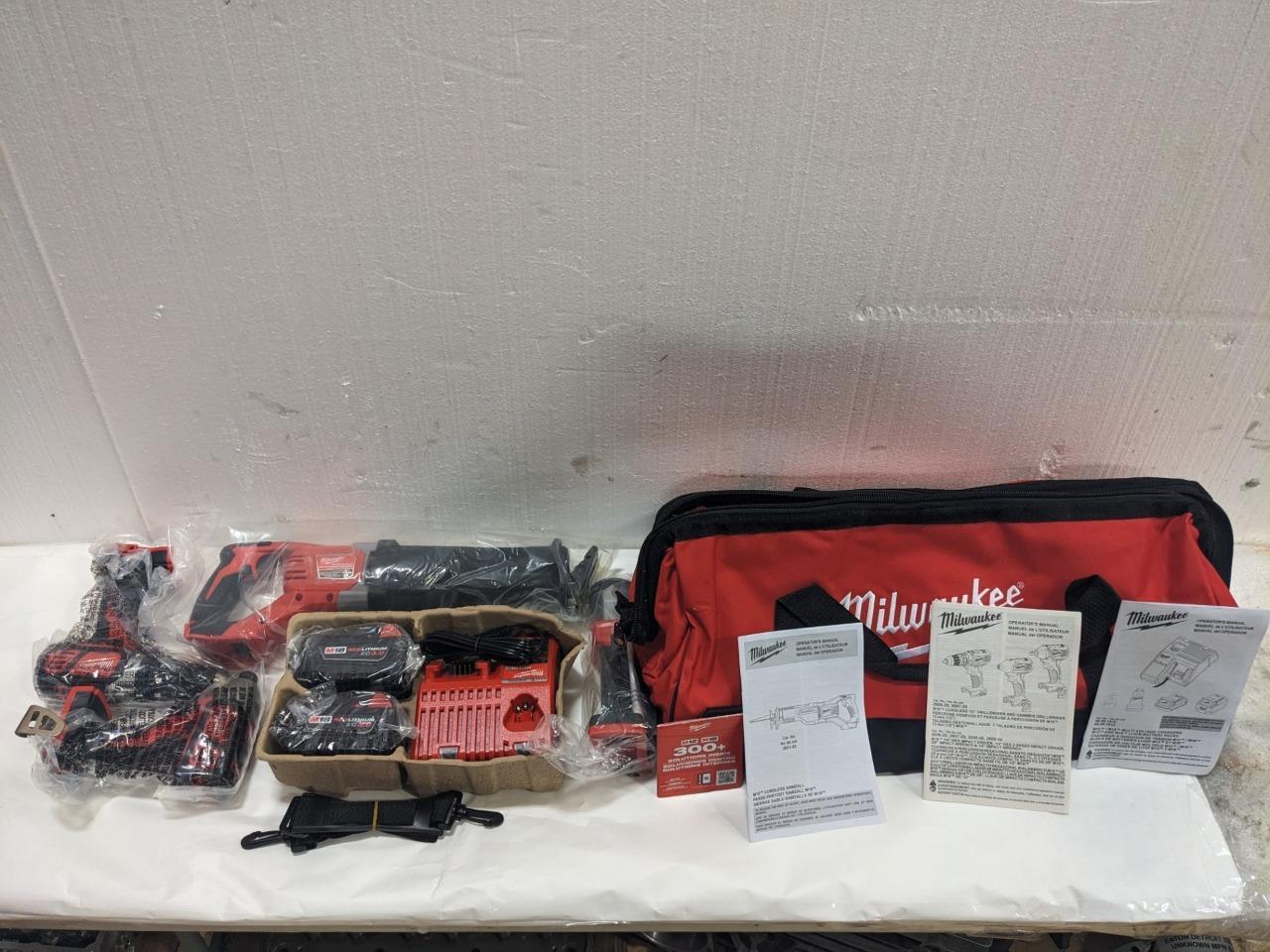 MILWAUKEE M18 CORDLESS LITHIUM-ION 4-TOOL COMBO KIT 2696-24 BSR35