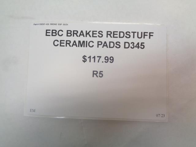 SET OF EBC BRAKES REDSTUFF CERAMIC PADS D345 R35