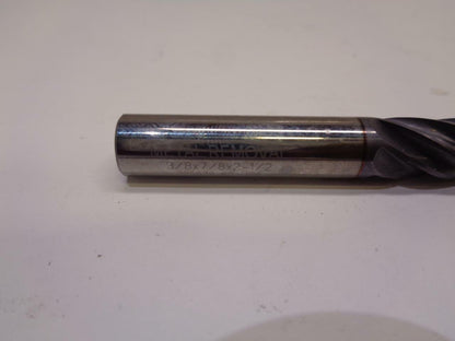 METAL REMOVAL CARBIDE END MILL 3/8"W/.020"CR TICN 3/8X7/8X2-1/2 305639 USA EMCBS