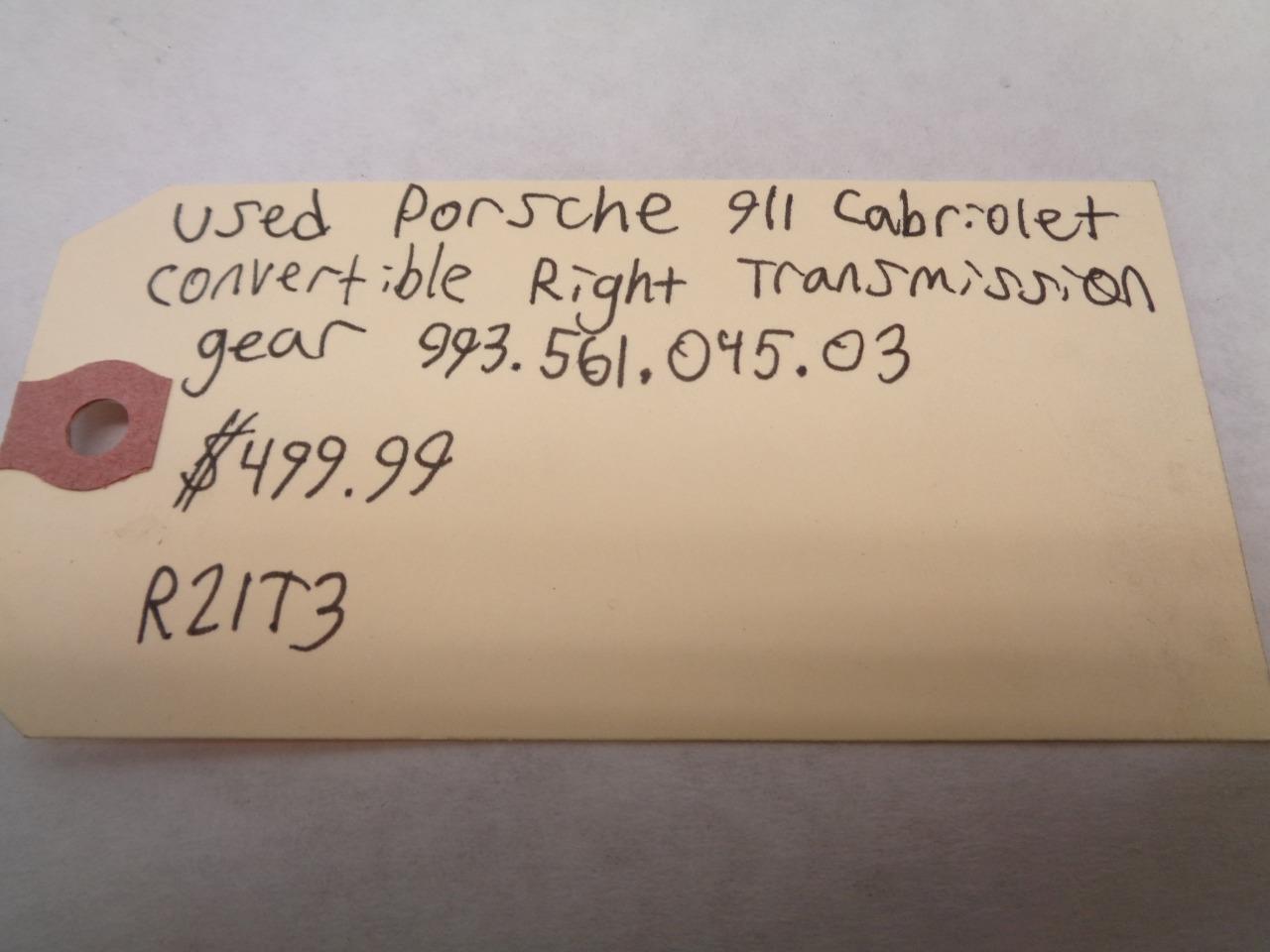 PORSCHE 911 CABRIOLET CONVERTIBLE RIGHT TRANSMISSION GEAR 99356104503 R21T3