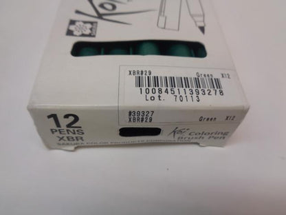 NEW SAKURA KOI BRUSH PEN GREEN 39327 XBR#29 12 PACK R28
