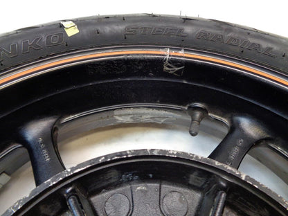 YAMAHA 2004-07 FZ6 17x4.5 5 SPOKE ORANGE STRIPE WHEEL & TIRE SR