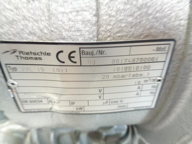 RIETSCHLE THOMAS VACUUM PUMP 601746780001 USED J1