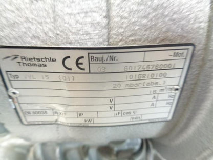 RIETSCHLE THOMAS VACUUM PUMP 601746780001 USED J1