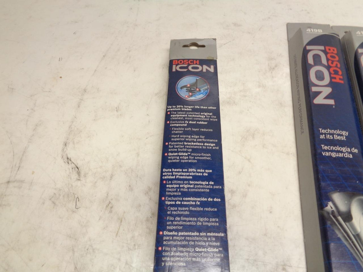 NEW OLD STOCK BOSCH ICON 19" WINDSHIELD WIPER BLADE 3-PACK 419B SR
