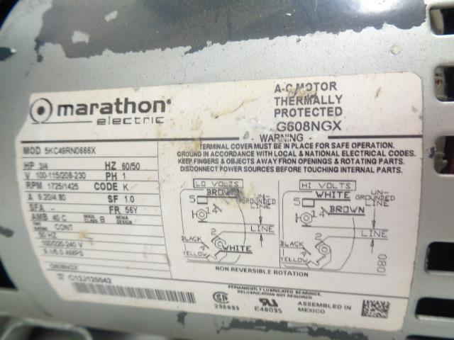 MARATHON MOTOR 5KC49RN0666X WITH GAST 0823-V2-G608NGX VACCUM PUMP 10 PSI NEW J1