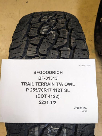 2 BFGOODRICH TRAIL TERRIAN T/A OWL P 255 70 17 112T SL TIRES 01313 CQ2