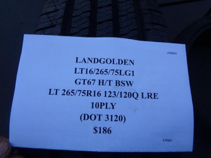 LANDGOLDEN GT67 H/T BSW LT 265 75 16 123/120Q LRE 10PLY TIRE LT16/265/75LG1 SU16