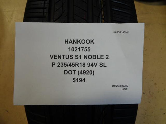 HANKOOK VENTUS S1 NOBLE 2 P 235 45 18 94V SL TIRE 1021755 BQ3