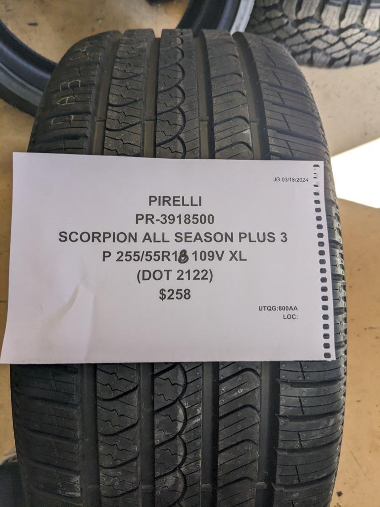 2 PIRELLI SCORPION ALL SEASON PLUS 3 P 255 55 18 109V XL TIRES 3918500 CQ2