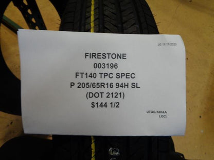 FIRESTONE FT140 TPC SPEC P 205 65 16 94H SL ALL SEASON TIRE 003196 CQ1