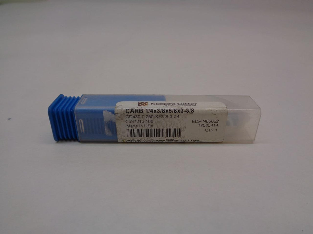 NIAGARA CUTTER N85622 CARB 1/4x3/8x5/8x3-3/8 4 FLUTE END MILL R22T8