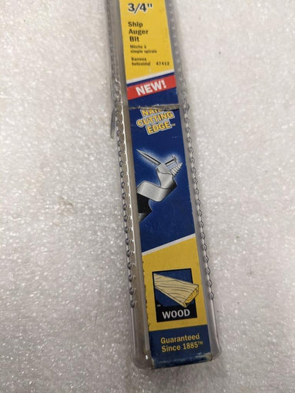 IRWIN 47412 SPEEDBOR SHIP AUGER BIT 3/4" X 17" W/O AUGER FILE NEW R22T7