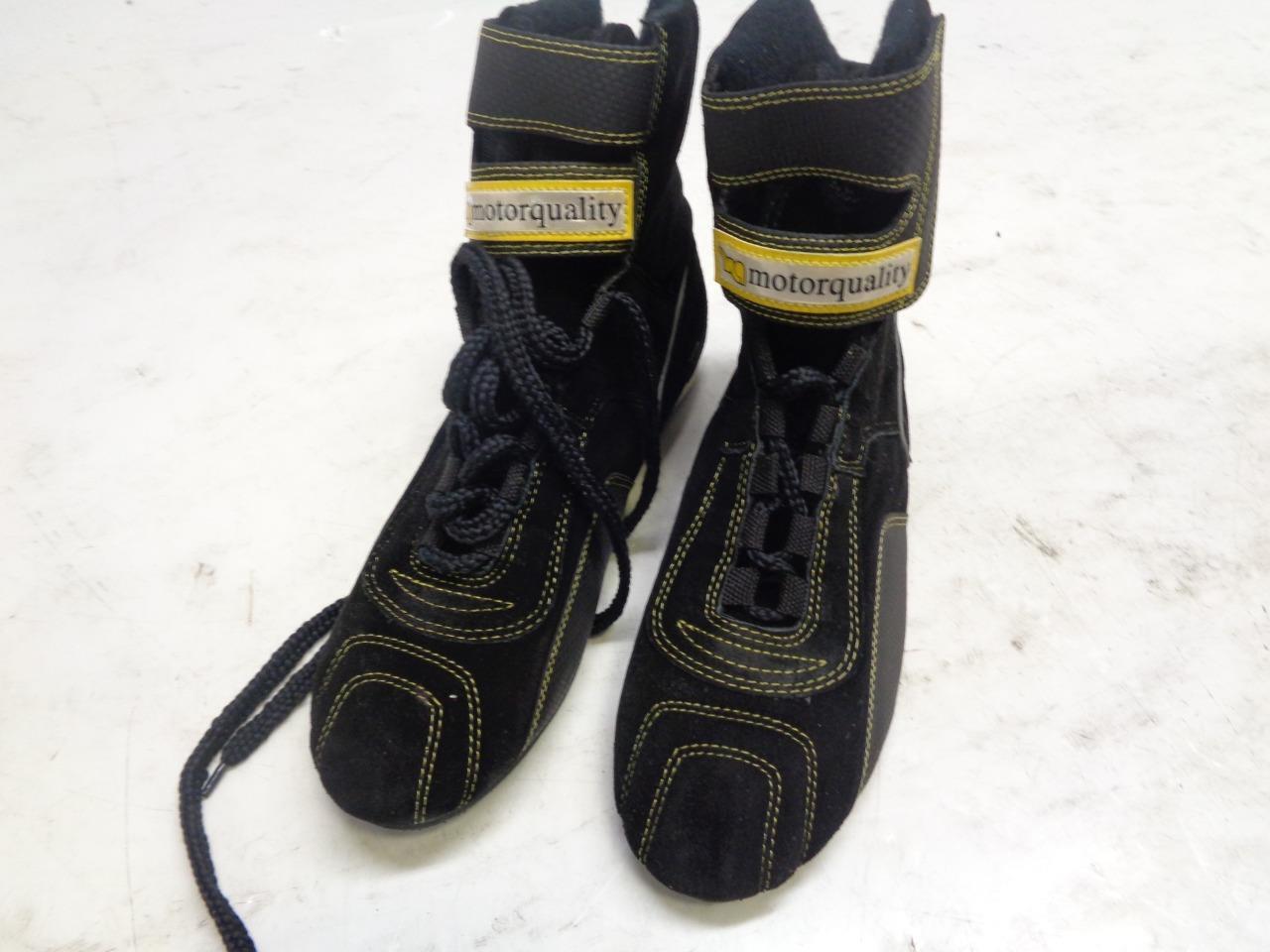 PAIR NEW MOTOR QUALITY RACING SHOES BLACK SIZE 10-10.5(44) SR