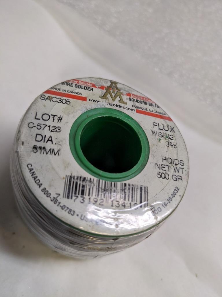 AIM SOLDER SAC305 3% 1LB SOLDER WIRE/ WATER SOLUBLE/LEAD FREE/1LB SPOOL NEW R5