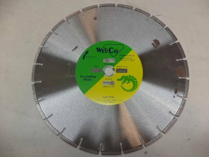 NEW WELCO 14" DIAMOND BLADE DRY CUTTING CONCRETE STONE AND BRICK DHS-1EV SP2T2
