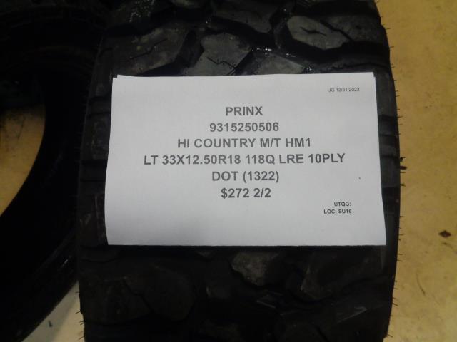 PRINX HI COUNTRY M/T HM1 LT 33 12.5 18 118Q LRE 10PLY TIRE 9315250506 SU16