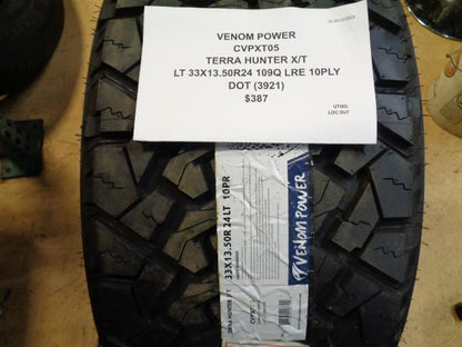 2 VENOM POWER TERRRA HUNTER X/T LT 33 13.5 24 109Q LRE 10PLY TIRES CVPXT05 BQ3