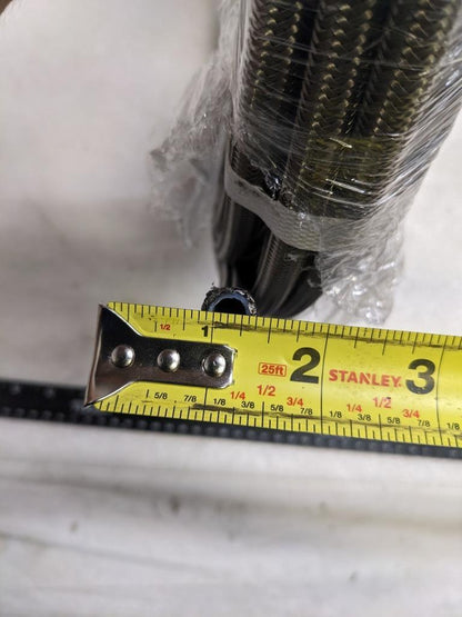 UNBRANDED BRAIDED 100' METAL HOSE 5/16" ID 7/16" OD W/ PLASTIC TUBING NEW R3T3