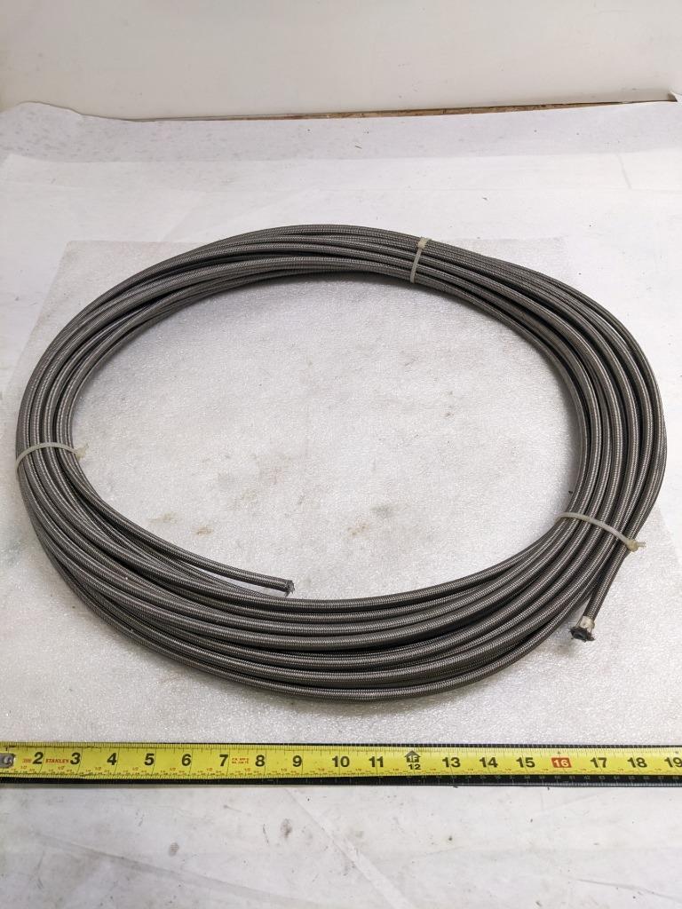 UNBRANDED BRAIDED SS 107' HOSE 3/8" OD 1/4" ID TEFLON LINED NEW R5