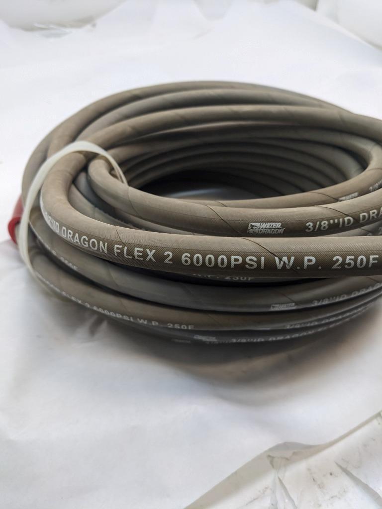 WATER DRAGON 3/8'-GRAY DRAGON FLEX 2-6000 PSI-250  WIRE HOSE NEW B2