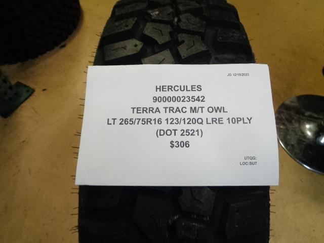 HERCULES TERRA REAC M/T OWL LT 265 75 16 123/120Q LRE 10PLY TIRE 90000023542 BQ4