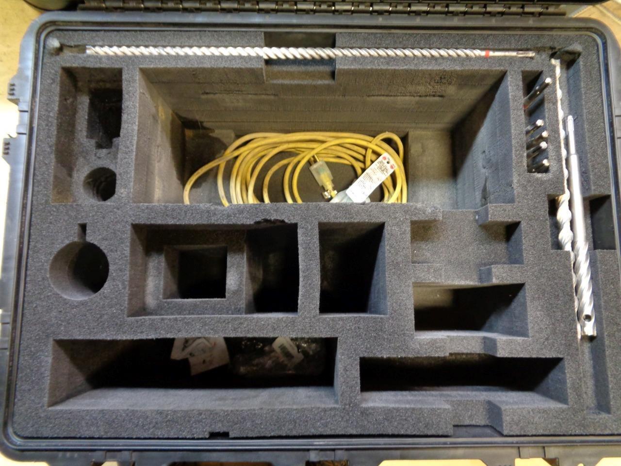 CUSTOM PELICAN STORM CASE w/ HILTI HAMMER DRILL & DISPENSER, LEVEL JACK BITS