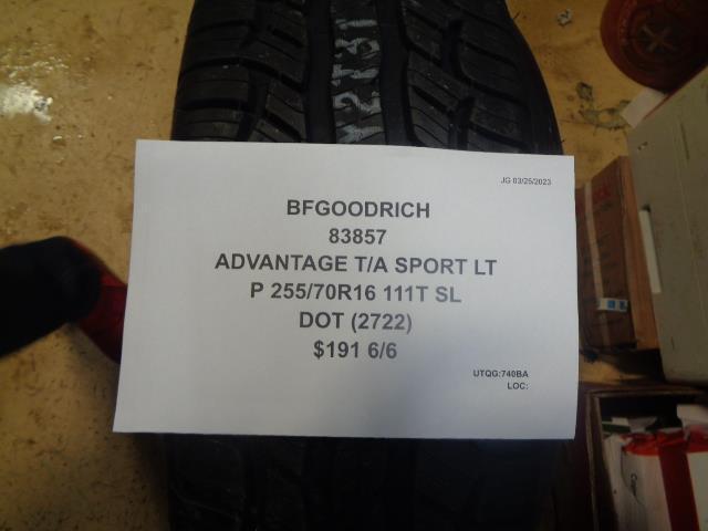 2 BFGOODRICH ADVANTAGE TA SPORT LT P 255 70 16 111T SL  ALL SEASON TIRES 83857