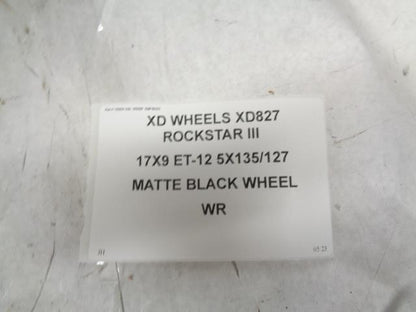 XD WHEELS XD827 ROCKSTAR III 17X9 ET-12 5X135/127 MATTE BLACK WHEEL WR