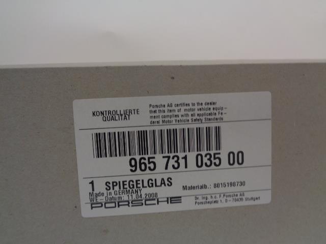 GENUINE PORSCHE MIRROR GLASS FOR POWER MIRROR AERO STYLE 965 731 035 00 R20T7