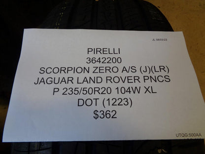 2 PIRELLI SCORPION ZERO AS (J)(LR) JAGUAR LAND ROVER PNCS 235 50 20 104W 3642200