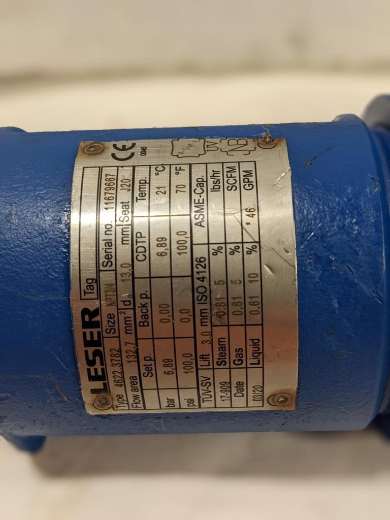 Leser Hydraulic Pressure Release Valve 4622.3782 NPT 3/4  NEW BSIG1