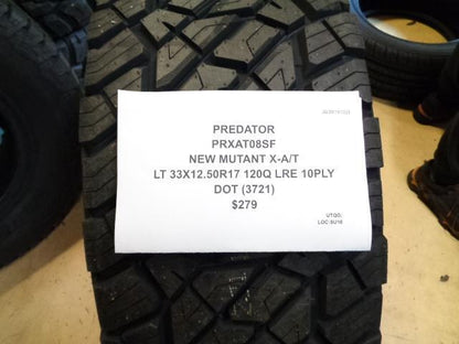 PREDATOR NEW MUTANT X-A/T LT 33 12.5 17 120Q LRE 10PLY A/T TIRE PRXAT08SF BQ2
