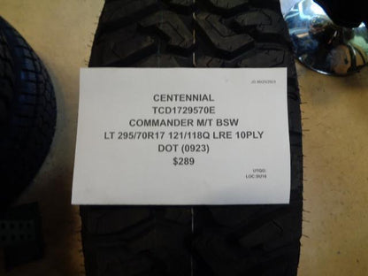 CENTENNIAL COMMANDER M/T BSW LT 295 70 17 121 118Q LRE 10PLY TCD1729570E  BQ4