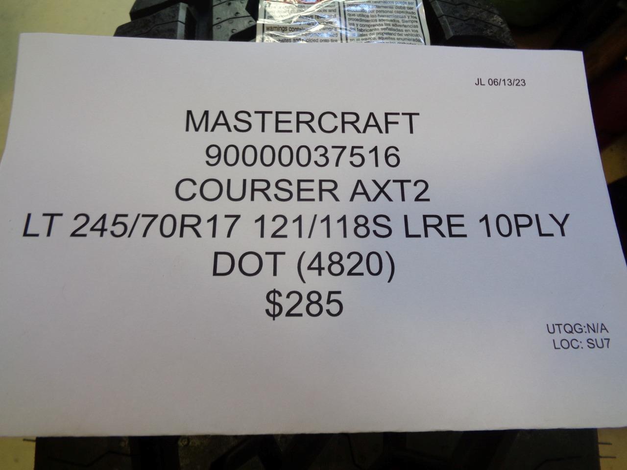MASTERCRAFT COURSER AXT2 LT 245 70 17 121/118S LRE 10PLY TIRE 90000037516 BQ3