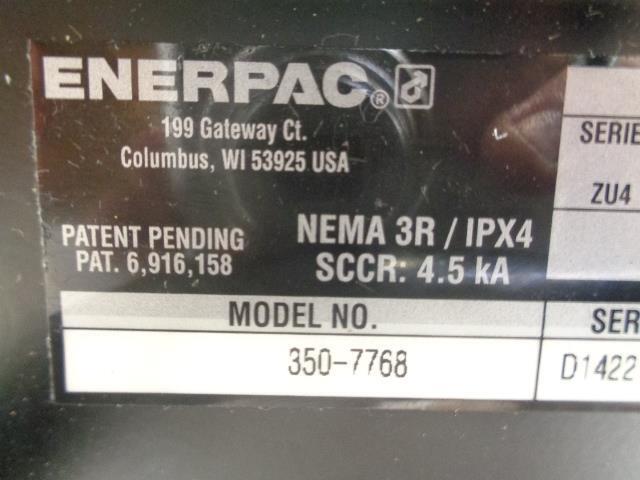 ENERPAC CAT ZU4408JB 350-7768 ELECTRIC HYDRAULIC PUMP 4/3 MANUAL VALVE 10K PSI