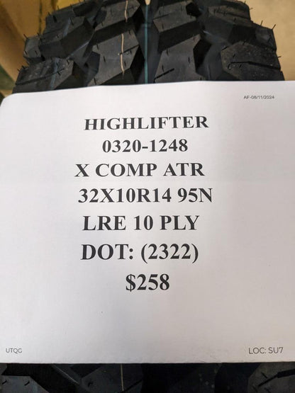 HIGHLIFTER X COMP ATR  32 10.00 14 95N LRE 10PLY TIRE 0320-1248 CQ3