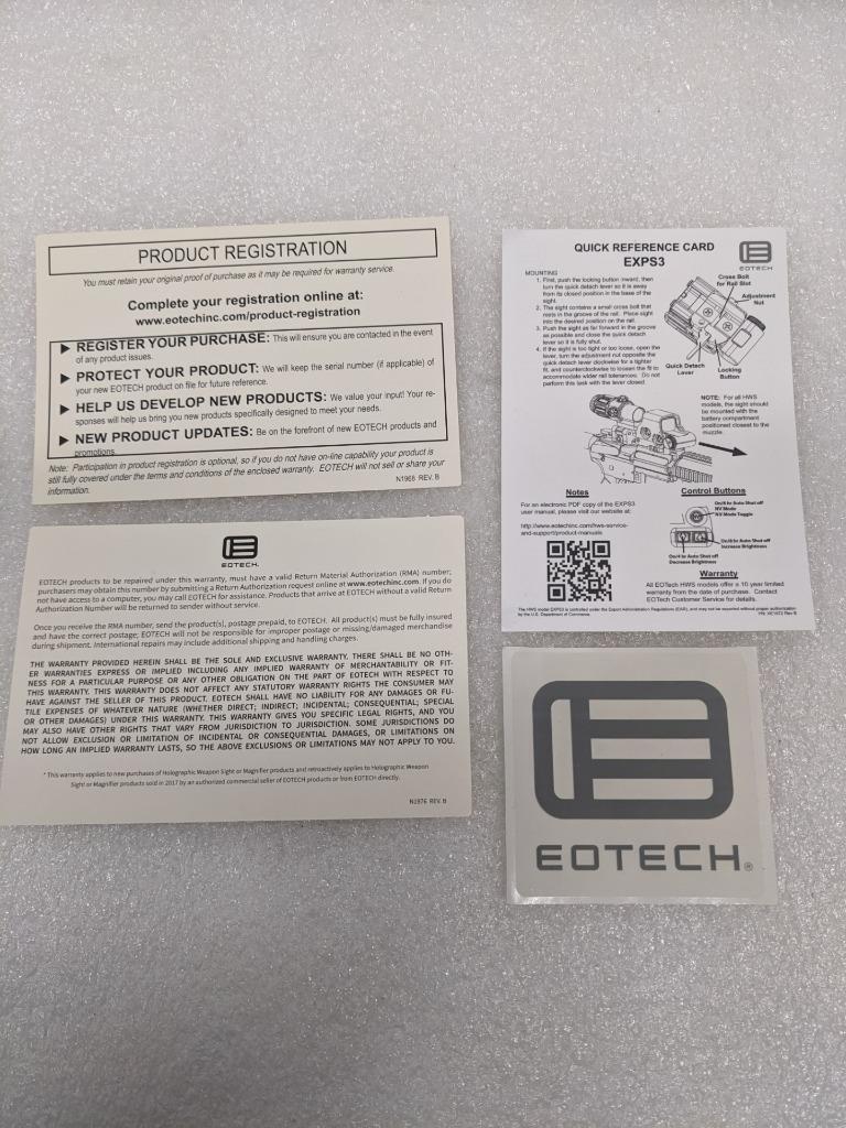 EOTECH EXPS3-0 HOLOGRAPHIC WEAPON SIGHT 68 MOA RING 1 MOA CENTER DOT NEW FOC