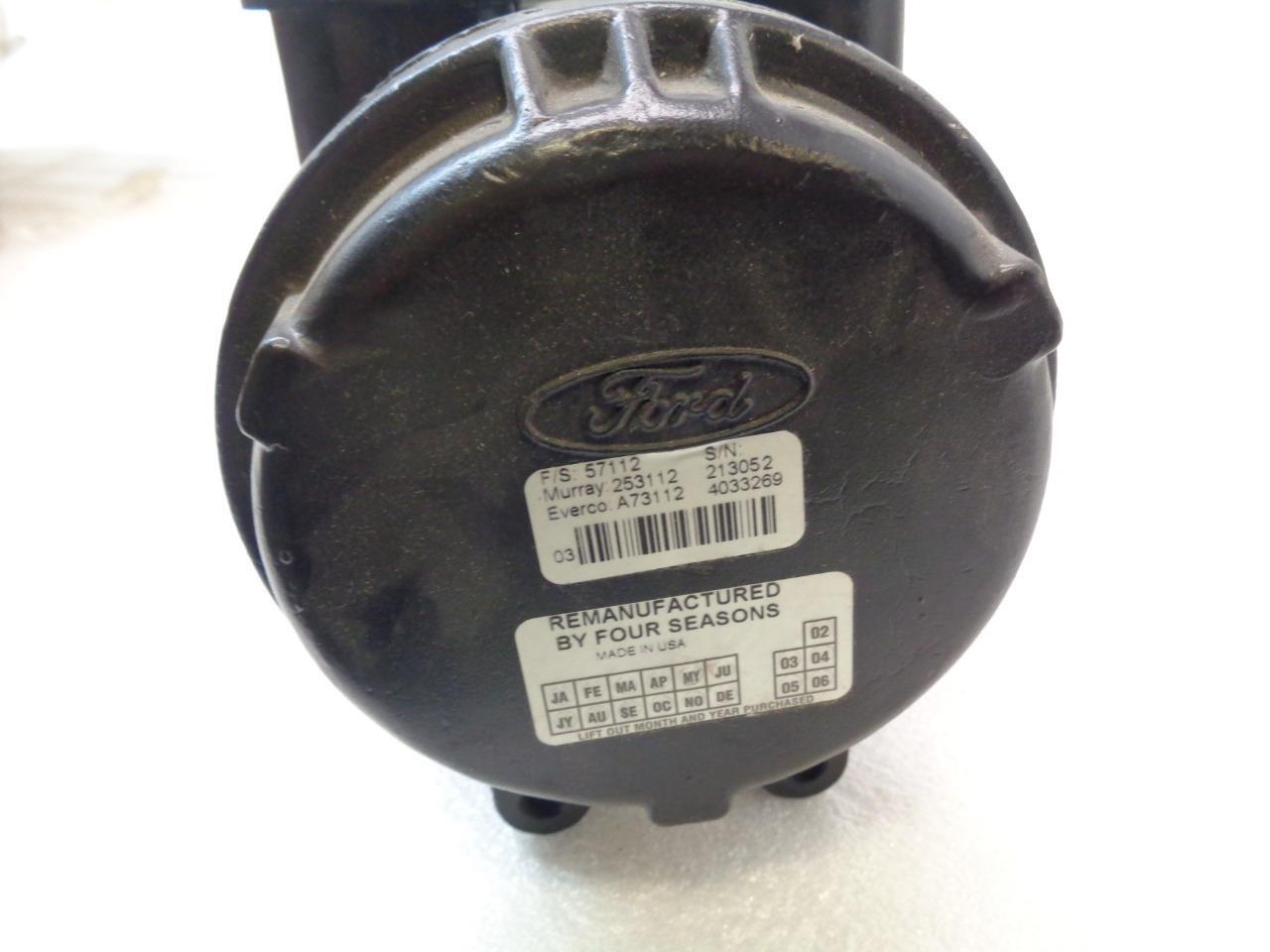 REMAN FACTORY AIR 4 SEASONS 57112 AC COMPRESSOR 82-92 FORD, MERCURY (VARIOUS) R1
