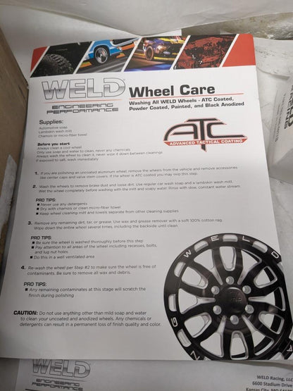 1 WELD 71HB8050A21A S71 WHEEL 18X5 5X114.3 ET-23 BLACK CENTER POLISHED NEW B2